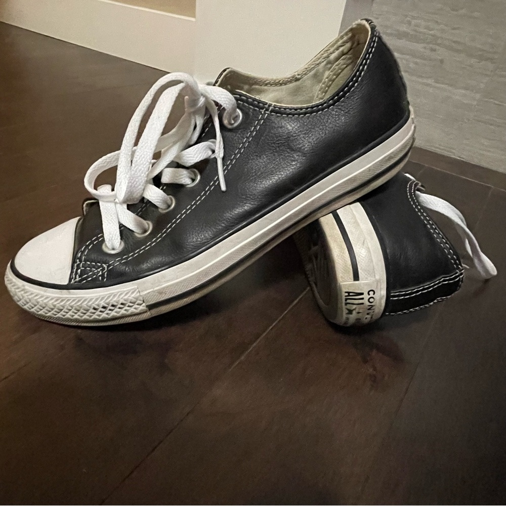 Converse Chuck Taylor All Star Low Top Black Leather Sneakers Wen 7 Men 5